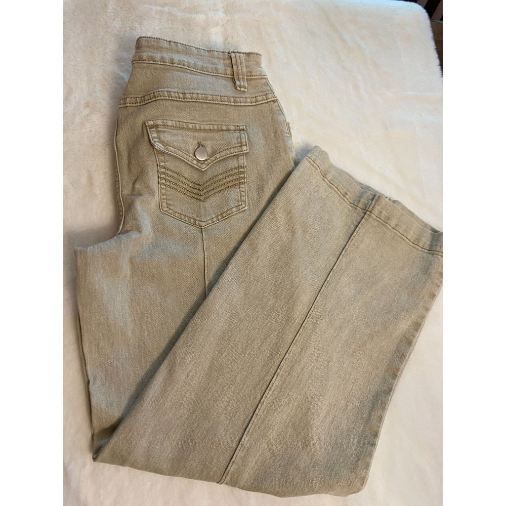 Soft Surrounding Women's Tan Khaki Wide Leg Pants Sz PM